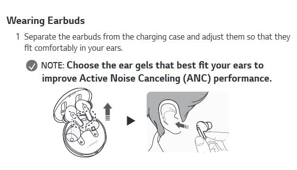 LG TONE Free FP8 - Enhanced Active Noise Cancelling True Wireless Bluetooth Earbuds with Meridian Sound, UVnano Kills 99.9% of Bacteria on Speaker Mesh*, Wireless Charging Case, 3 Mics