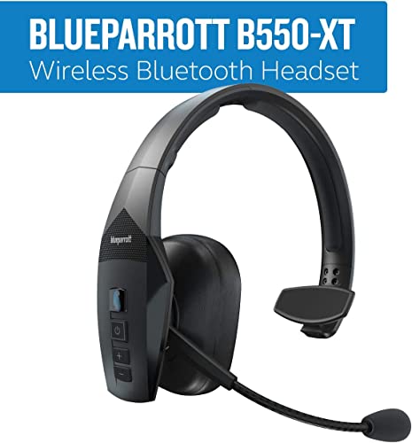 BlueParrott B550-XT Voice-Controlled Bluetooth Headset – Industry Leading Sound with Long Wireless Range, Extreme Comfort and Up to 24 Hours of Talk Time, Black