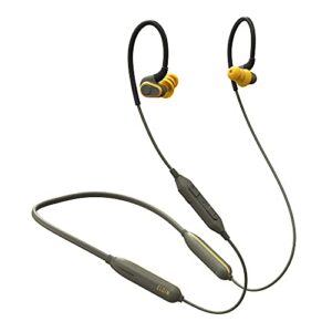 elgin rumble bluetooth earplug earbuds, 27 db noise reduction wireless headphones with noise cancelling mic, 20 hour battery life, ip67 waterproof, osha compliant hearing protection for work