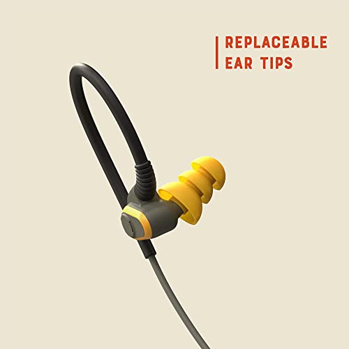 Elgin Rumble Bluetooth Earplug Earbuds, 27 dB Noise Reduction Wireless Headphones with Noise Cancelling Mic, 20 Hour Battery Life, IP67 Waterproof, OSHA Compliant Hearing Protection for Work