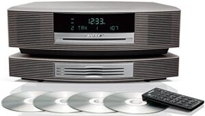 bose wave music system iii cd radio and bose wave multi-cd changer, titanium silver, compatible with alexa and bluetooth adapter (renewed)