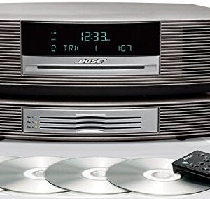 Bose Wave Music System III CD Radio and Bose Wave Multi-CD Changer, Titanium Silver, Compatible with Alexa and Bluetooth Adapter (Renewed)