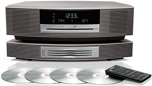 Bose Wave Music System III CD Radio and Bose Wave Multi-CD Changer, Titanium Silver, Compatible with Alexa and Bluetooth Adapter (Renewed)