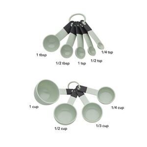 KitchenAid Classic Measuring Cups and Spoons Set, Set of 9, Pistachio/Black