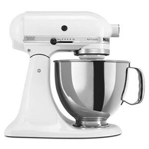 kitchenaid ksm150pswh artisan series 5-qt. stand mixer with pouring shield – white