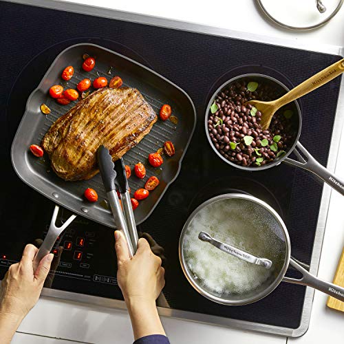 KitchenAid Hard Anodized Induction Nonstick Cookware Pots and Pans Set, 10 Piece, Matte Black