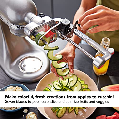 KitchenAid Spiralizer Plus Attachment with Peel, Core and Slice, Silver