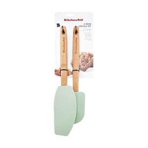 KitchenAid Classic Bamboo Spatula, Set of 2, Pistachio