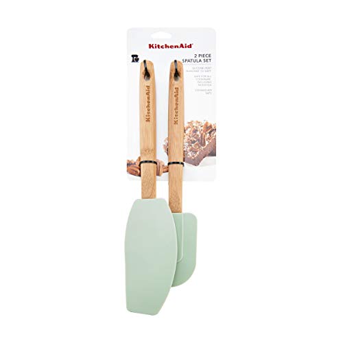 KitchenAid Classic Bamboo Spatula, Set of 2, Pistachio