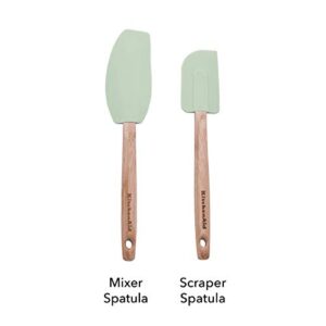 KitchenAid Classic Bamboo Spatula, Set of 2, Pistachio