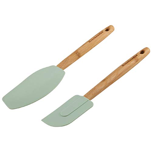 KitchenAid Classic Bamboo Spatula, Set of 2, Pistachio