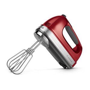 KitchenAid 9-Speed Digital Hand Mixer with Turbo Beater II Accessories and Pro Whisk - Candy Apple Red