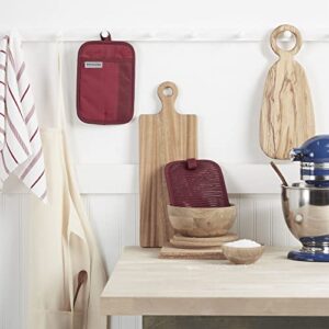 KitchenAid Beacon Two-Tone Pot Holder 2-Pack Set, 7"x10", Passion Red/Bordeaux 2 Count