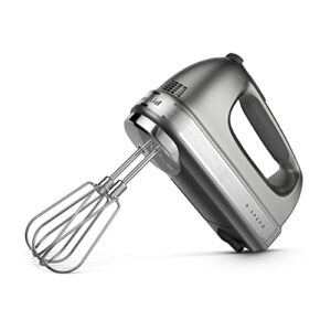 kitchenaid 9-speed digital hand mixer with turbo beater ii accessories and pro whisk – contour silver