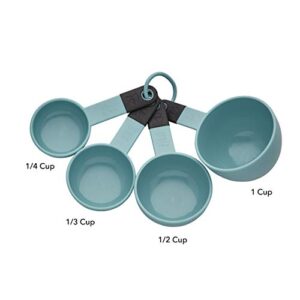 KitchenAid KE058OHAQA Classic Measuring Cups, Set of 4, Aqua Sky/Black