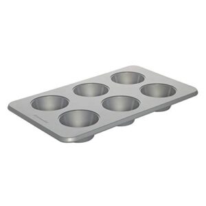 KitchenAid Nonstick Aluminized Steel Mega Muffin Pan, 6-Cup, Silver