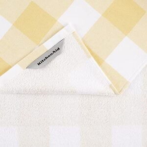 KitchenAid Stripe Gingham Dual Kitchen Towel 3-Pack Set, Majestic Yellow, 16"x28"