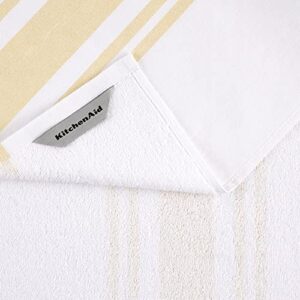 KitchenAid Stripe Gingham Dual Kitchen Towel 3-Pack Set, Majestic Yellow, 16"x28"