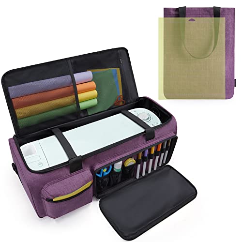 MIZATTO Carrying Case Compatible with Cricut Maker, Maker 3, Explore Air 2, Explore 3,with Tote Bag for Cutting Mat Travel Carrying Bag for Craft Tool Accessories and Supplies Multi-Pocket