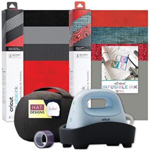 cricut hat press and infusible ink patterns bundle, hat sublimation projects with cricut maker, explore & joy machines (not included), curved heat press, htv iron on, diy project, gift idea