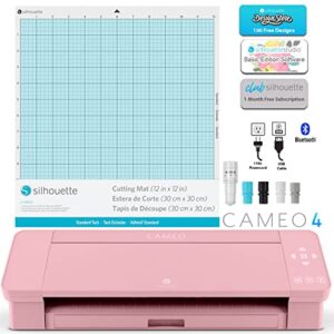 Silhouette Cameo 4 Extras Bundle with 2 AutoBlades, Pink Tool Kit, 2 Cutting mats, PixScan Mat. Also Includes CrafterCuts Start Up Guide and Bonus Designs