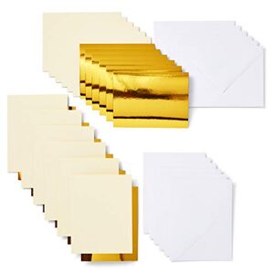 Cricut Joy Insert Cards - DIY greeting card for Baby Shower, Birthday, and Wedding - Metallic Cream/Gold, 12ct