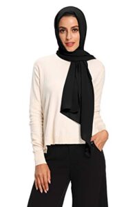 txameru hijab for women chiffon hijab scarfs for women shawl (black)
