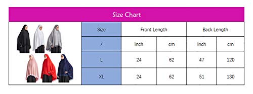 Muslim High Stretch Hijab Pure Color Half-body Cover Hijab with Lace for Praying, Pink, X-Large