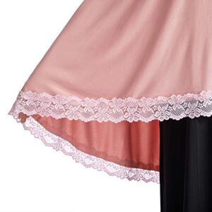 Muslim High Stretch Hijab Pure Color Half-body Cover Hijab with Lace for Praying, Pink, X-Large