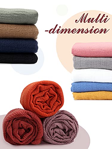 SATINIOR 12 Pieces Long Head Wraps Scarf for Women Lightweight Shawl Turban Hijab Scarf Solid Color Soft Head Scarf for Women Girls, 35.5 x 70.9 Inch, Multicolored
