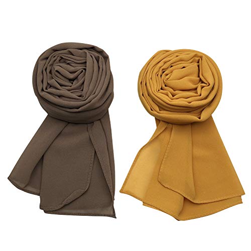 MANSHU 4 PCS Women Soft Chiffon Scarves Shawl Long Scarf Wrap Scarves.