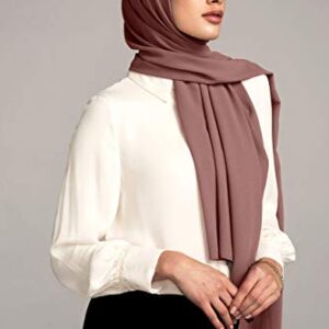 VOILE CHIC Hijab for Women Premium Chiffon Wrap Head Scarf Non-Slip (Dusty Rose)