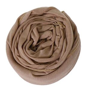 Harewom Head Scarves Wrap Turban for Black Women Long Lightweight Fashion Solid Color Hijab Jersey Headband for Braids Camel