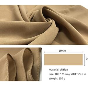 QYMY 3PCS Women Soft Chiffon Scarves Solid Color Hijab Muslim Head Scarf Long Scarf Wrap Scarves chiffon Scarf (Beige+Grey+Red bean powder)