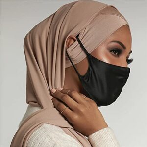 4 Pieces Muslim Under Scarf with Ear Hole Stretch Jersey Inner Hijabs Tube Caps for Islamic Women Turban Bonnet…