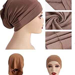 3 Pieces Women Under Scarf Hat Cap Bone Bonnet Hijab Islamic Neck Cover Muslim Under Scarf Hijab Cap Wine