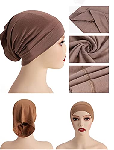 3 Pieces Women Under Scarf Hat Cap Bone Bonnet Hijab Islamic Neck Cover Muslim Under Scarf Hijab Cap Wine