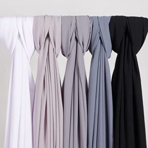 4 PCS Muslim Women Soft Premium Solid Chiffon Hijab Scarves Shawl Long Scarf Wrap Scarves with Gift Box (Mix color C)