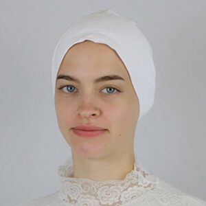 Modefa Non-Slip Cotton Hijab Underscarf Cap Bonnet (White)