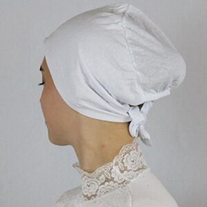 Modefa Non-Slip Cotton Hijab Underscarf Cap Bonnet (White)