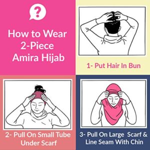 TheHijabStore.com Women's 2 Piece Amira Jersey Hijab - Soft Modal Stretch Head Scarf with Tube Under Scarf Cap Olive Green