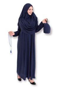 avanos prayer clothes for muslim women, praying islamic abaya niqab burka hijab face cover clothing muslim dress (navy blue, 1)