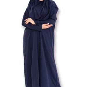 Avanos Prayer Clothes for Muslim Women, Praying Islamic Abaya Niqab Burka Hijab Face Cover Clothing Muslim Dress (Navy Blue, 1)