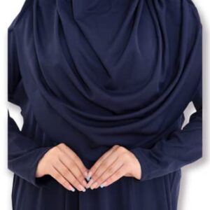 Avanos Prayer Clothes for Muslim Women, Praying Islamic Abaya Niqab Burka Hijab Face Cover Clothing Muslim Dress (Navy Blue, 1)