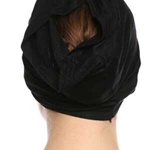 Black Under Scarf Tube Cap with Brim (Hijab Accessory), Black, Size One Size