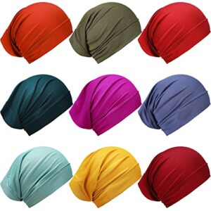 9 pieces women’s under scarf muslin hijab cap solid color hijab cap dreadlock cap unisex dreadlock hair wrap muslimah hijab tube cap