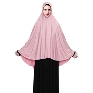 XINFU Women's High Stretch Hijab Muslim Arabian Long Milk Silk Purity Color Chiffon Hijab, Dark Pink, X-Small