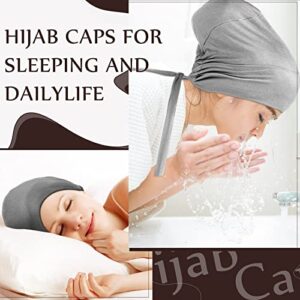 6 Pcs Hijab Scarf for Women Hijab UnderCap Hijab Cap Underscarf Adjustable Under Scarf Hat Islamic Muslim Scarf Caps with Tie Back Closure