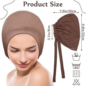 6 Pcs Hijab Scarf for Women Hijab UnderCap Hijab Cap Underscarf Adjustable Under Scarf Hat Islamic Muslim Scarf Caps with Tie Back Closure