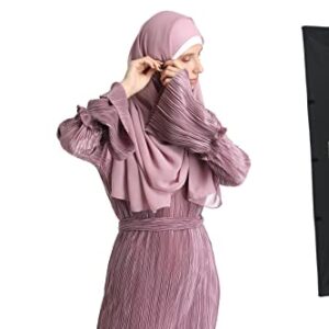 Anika Fashion Warehouse All Season Women Soft and Non-Slip Chiffon Long Scarf - Fashion Muslim Hijab Scarf Head Wrap Scarves 80 X 30 Inches Long Solid Color - Nude Pink